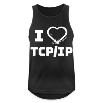 I love TCP/IP - Tribut an TCP IP & DARPA - Männer Tank Top atmungsaktiv - Schwarz - Vorne - Nick (188cm)