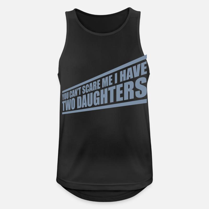 I have two daughters - Männer Tank Top atmungsaktiv - Schwarz