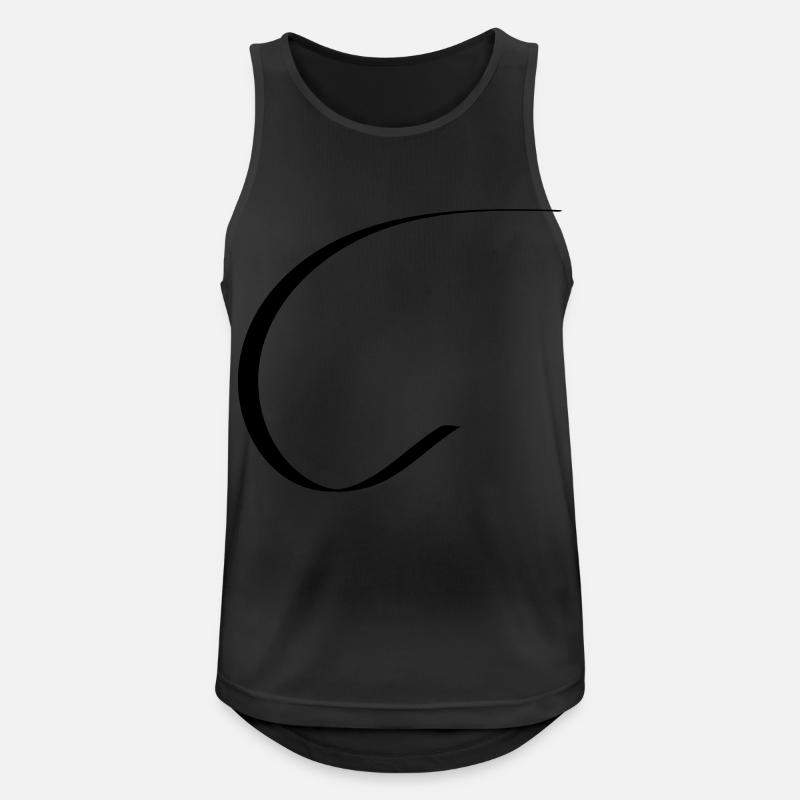 c - Männer Tank Top atmungsaktiv - Schwarz