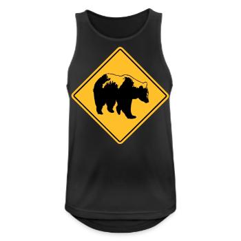 Grizzly Road Sign - Männer Tank Top atmungsaktiv - Schwarz - Vorne - Nick (188cm)