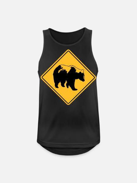 Grizzly Road Sign - Männer Tank Top atmungsaktiv - Schwarz