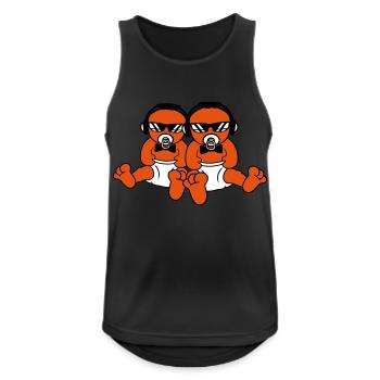 Babys Coole 2 DJ Süße Kleinkinder Team Brüder Crew - Männer Tank Top atmungsaktiv - Schwarz - Vorne - Nick (188cm)