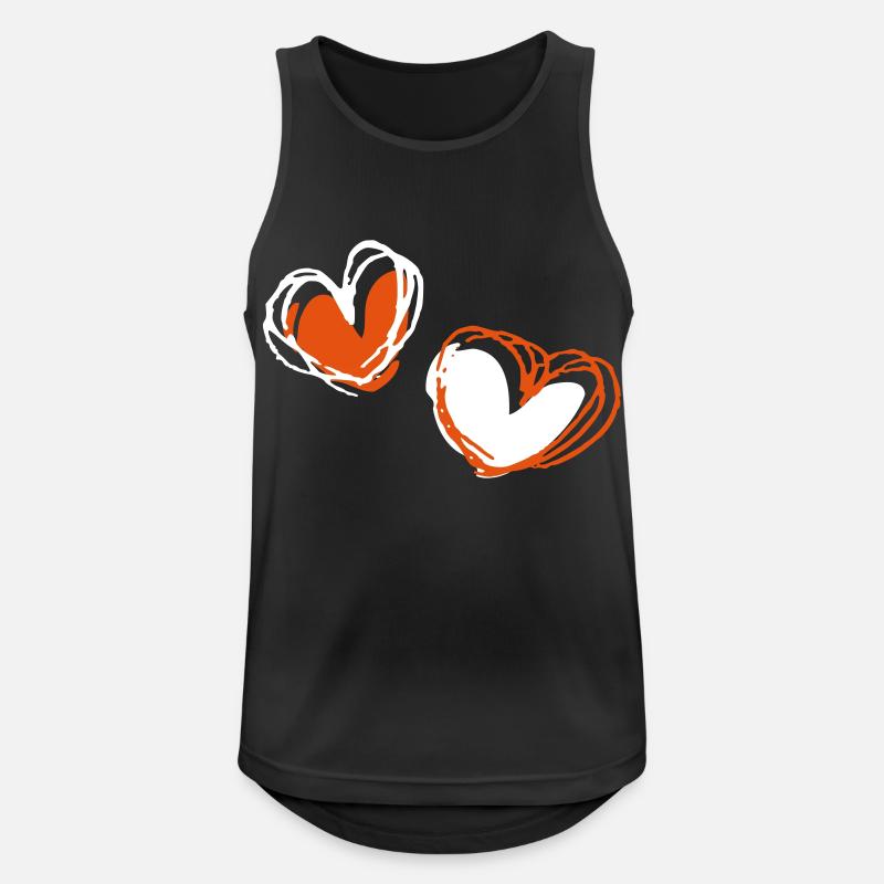 Two heart forms - Men's Breathable Tank Top - black