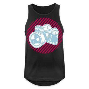 camera2 - Männer Tank Top atmungsaktiv - Schwarz - Vorne - Nick (188cm)