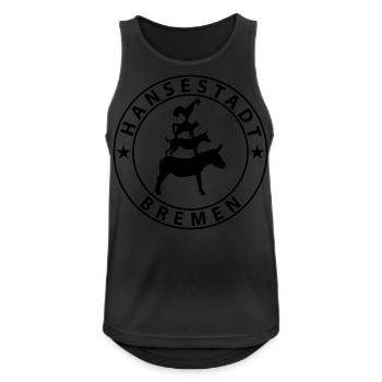 Bremen - Männer Tank Top atmungsaktiv - Schwarz - Vorne - Nick (188cm)
