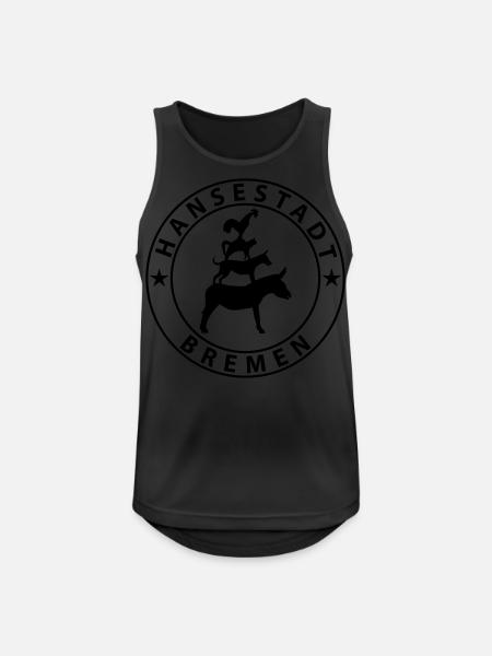 Bremen - Männer Tank Top atmungsaktiv - Schwarz