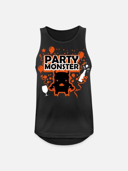 Partymonster orange - Männer Tank Top atmungsaktiv - Schwarz