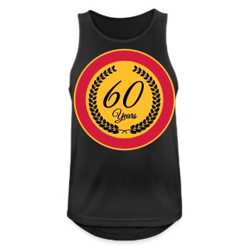 60 Jahre - Männer Tank Top atmungsaktiv - Schwarz - Vorne - Nick (188cm)