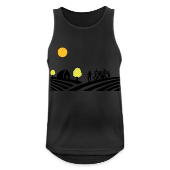 traktor farm - Männer Tank Top atmungsaktiv - Schwarz - Vorne - Nick (188cm)