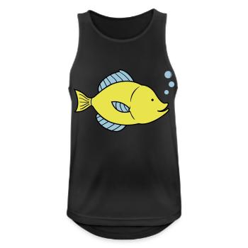 fisch comic - Männer Tank Top atmungsaktiv - Schwarz - Vorne - Nick (188cm)
