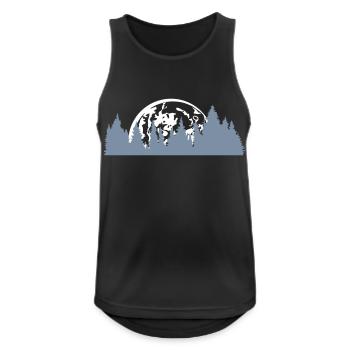 vollmond mond nacht untergang baeume wald nadelwal - Männer Tank Top atmungsaktiv - Schwarz - Vorne - Nick (188cm)