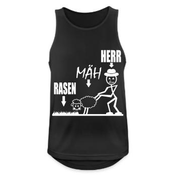 Hobbygärtner mäht Rasen Rasen Mäh Herr Rasenmäher - Männer Tank Top atmungsaktiv - Schwarz - Vorne - Nick (188cm)