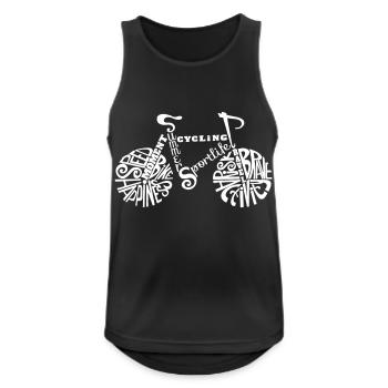 Fahrrad - Männer Tank Top atmungsaktiv - Schwarz - Vorne - Nick (188cm)