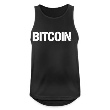 Pochoir de lettrage Bitcoin Clean - Débardeur respirant Homme - noir - Devant - Nick (188cm)