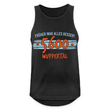 Früher 5600 Wuppertal - Männer Tank Top atmungsaktiv - Schwarz - Vorne - Nick (188cm)