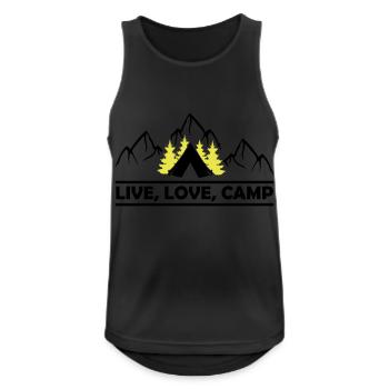 Live Love Camp - Men's Breathable Tank Top - black - Front - Nick (188cm)