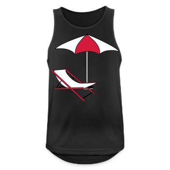 umbrella parasol deckchair beach chair holiday - Men's Breathable Tank Top - black - Front - Nick (188cm)