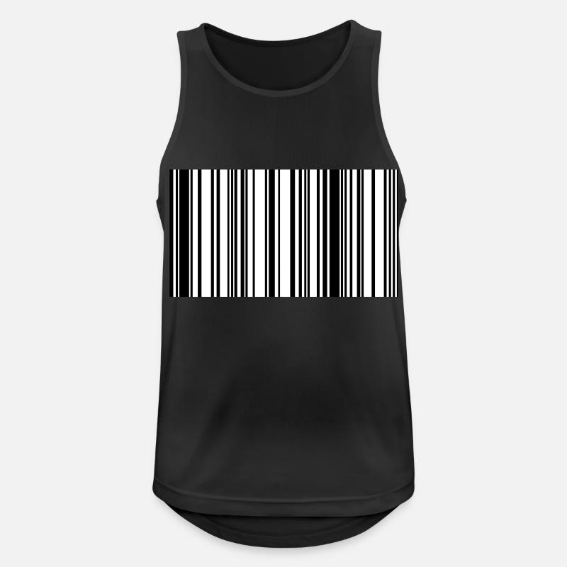 stregkode - Herre tanktop åndbar - sort
