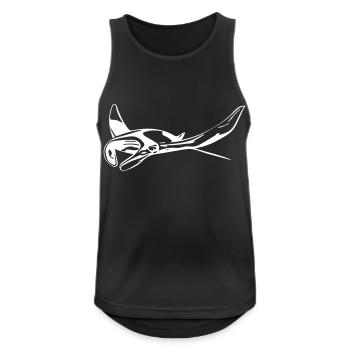 Manta Rochen - Männer Tank Top atmungsaktiv - Schwarz - Vorne - Nick (188cm)
