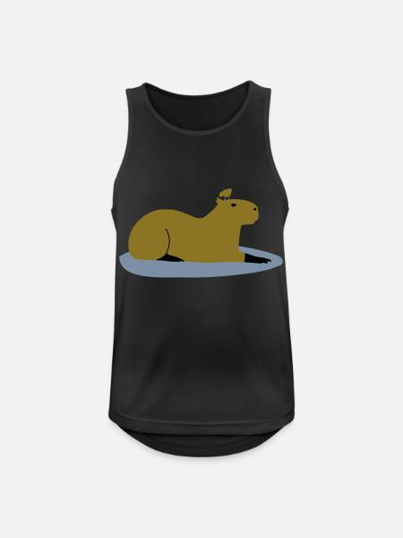 Capybara - Männer Tank Top atmungsaktiv - Schwarz
