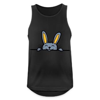 Häschen versteckt sich - Männer Tank Top atmungsaktiv - Schwarz - Vorne - Nick (188cm)