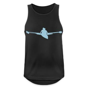 Rudern, Ruderboot - Männer Tank Top atmungsaktiv - Schwarz - Vorne - Nick (188cm)