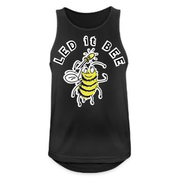 LED es BEE - Witz - Männer Tank Top atmungsaktiv - Schwarz - Vorne - Nick (188cm)