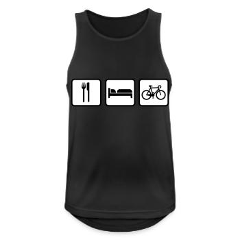 Eat Sleep Bike, Eat Sleep Cycle Racing - Débardeur respirant Homme - noir - Devant - Nick (188cm)