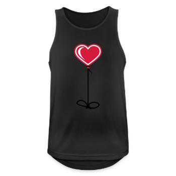 herz fliegen luftballon schnur seil himmel haengen - Männer Tank Top atmungsaktiv - Schwarz - Vorne - Nick (188cm)