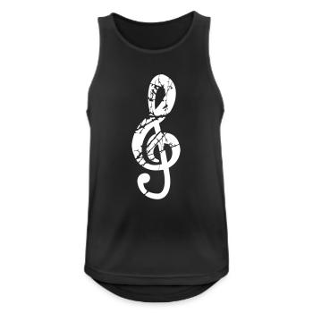 Musik Notenschlüssel Note Melodie Musiknote Sound - Männer Tank Top atmungsaktiv - Schwarz - Vorne - Nick (188cm)