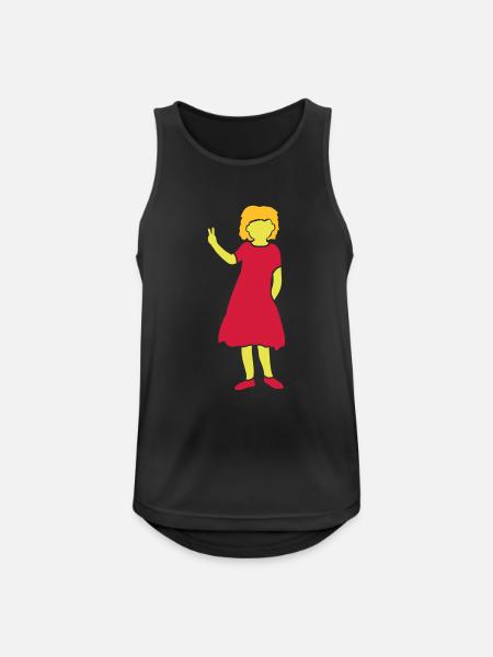 Mädchen Silhouette Peace Zeichen - Männer Tank Top atmungsaktiv - Schwarz