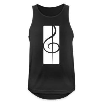 Musik Notenschlüssel Note Melodie Musiknote Audio - Männer Tank Top atmungsaktiv - Schwarz - Vorne - Nick (188cm)