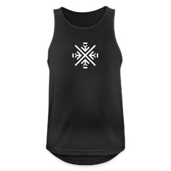 Schlanke geometrische Flocke - Männer Tank Top atmungsaktiv - Schwarz - Vorne - Nick (188cm)