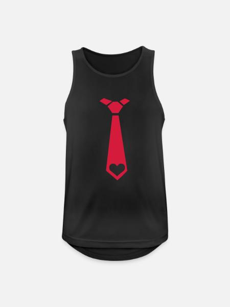 Krawatte - Männer Tank Top atmungsaktiv - Schwarz
