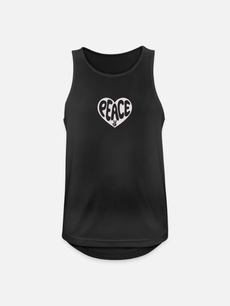 Peace Herz-Friedens Grafik - Männer Tank Top atmungsaktiv - Schwarz