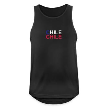 CHILE Flagge - Männer Tank Top atmungsaktiv - Schwarz - Vorne - Nick (188cm)