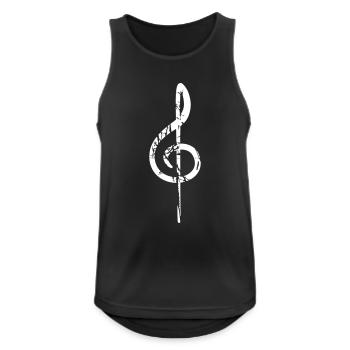 Musik Notenschlüssel Note Melodie Musiknote Sound - Männer Tank Top atmungsaktiv - Schwarz - Vorne - Nick (188cm)
