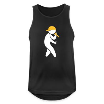 Hiphop Rapper - Männer Tank Top atmungsaktiv - Schwarz - Vorne - Nick (188cm)