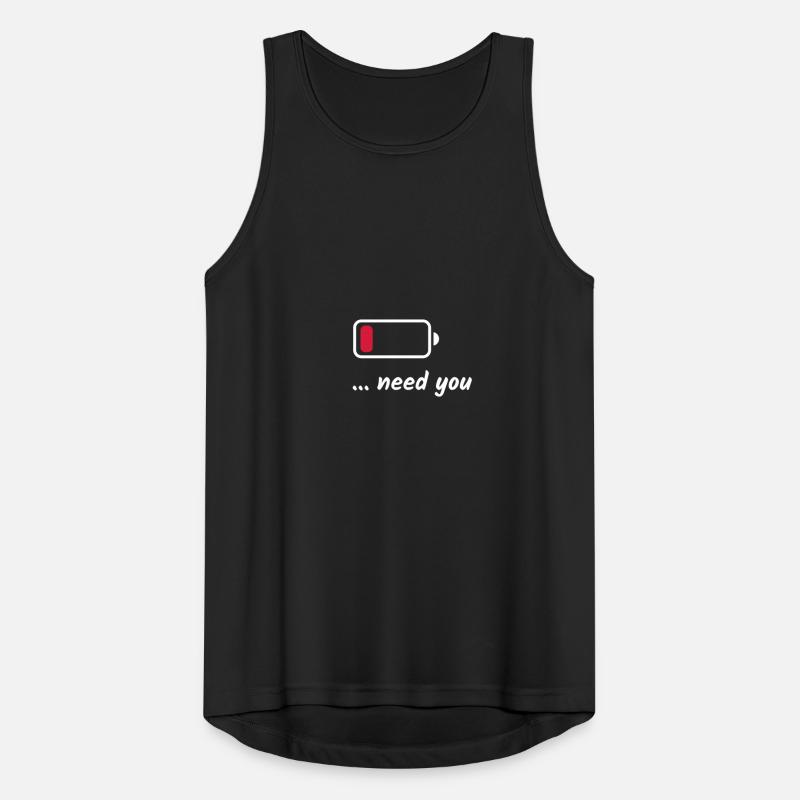 Low Battery Need You White Men's Breathable Tank Top