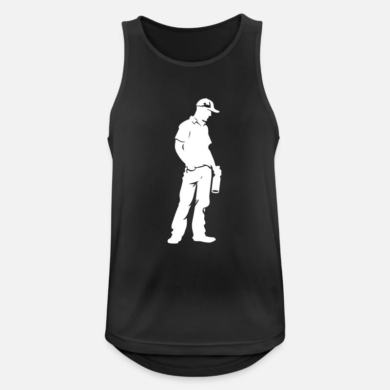 Drinking Mann Flasche - Männer Tank Top atmungsaktiv - Schwarz