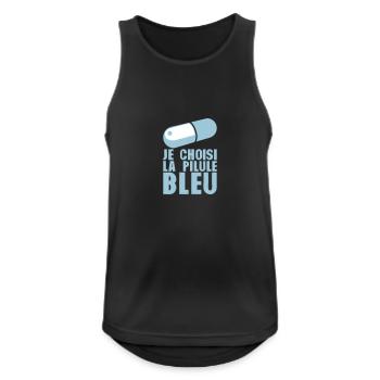citation choisi pilule bleu humour drole - Débardeur respirant Homme - noir - Devant - Nick (188cm)