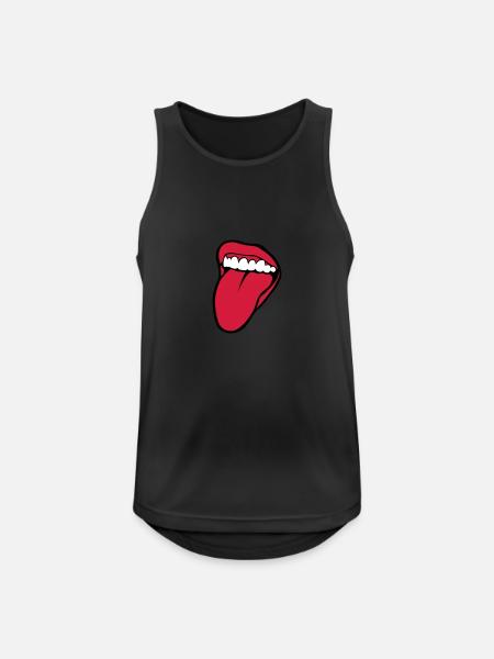 bouche tire langue 2601 - Débardeur respirant Homme - noir