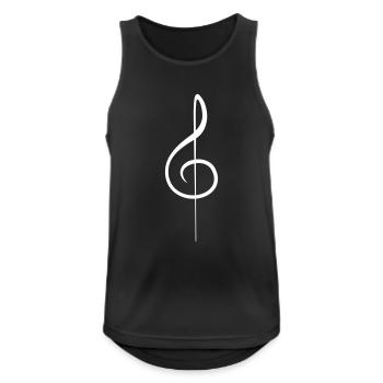 Musik Notenschlüssel Note Melodie Musiknote Audio - Männer Tank Top atmungsaktiv - Schwarz - Vorne - Nick (188cm)