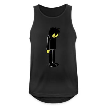 Triste malheureux emo longs cheveux noirs - Débardeur respirant Homme - noir - Devant - Nick (188cm)
