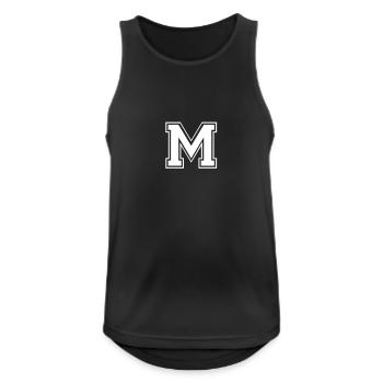 m - Männer Tank Top atmungsaktiv - Schwarz - Vorne - Nick (188cm)