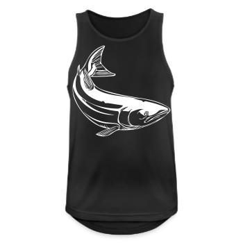 Motif de poisson vectoriel - Débardeur respirant Homme - noir - Devant - Nick (188cm)