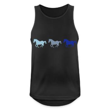 Trois chevaux au galop - Débardeur respirant Homme - noir - Devant - Nick (188cm)
