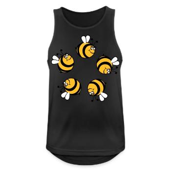 Bee funny thick circular ring - Men's Breathable Tank Top - black - Front - Nick (188cm)