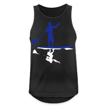 Stand Up Paddeln Spiegelung - Männer Tank Top atmungsaktiv - Schwarz - Vorne - Nick (188cm)