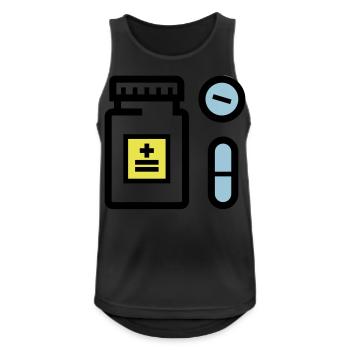 Pillen, Medikamente, Medizin, Drogen, Pillendose - Männer Tank Top atmungsaktiv - Schwarz - Vorne - Nick (188cm)